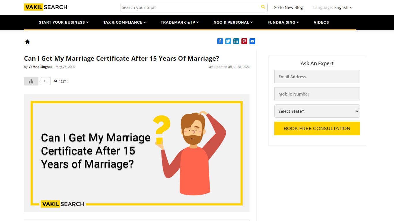 Can I Get My Marriage Certificate After 15 Years of Marriage?